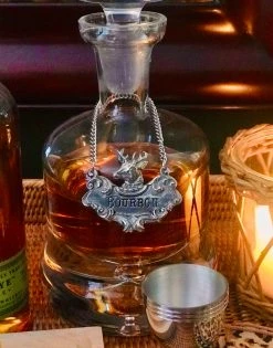 J. Earl And Sons Decanters + Tags Bourbon Stag/ Elk Decanter Tag
