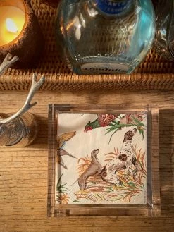 J. Earl & Sons Lucite Cocktail Napkin Box Set Cocktail Napkins + Bar Towels + Coasters