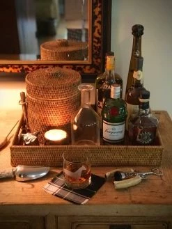 J. Earl & Sons Rattan Rectangle Tray