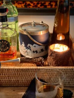 J. Earl & Sons Vintage Blue Hunting Scene Ice Bucket