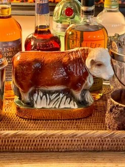J. Earl & Sons Vintage Hereford Cow Decanter Antique + Vintage