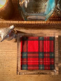 J. Earl & Sons Lucite Cocktail Napkin Box Set Cocktail Napkins + Bar Towels + Coasters