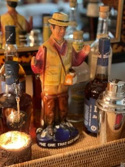 J. Earl & Sons Vintage Fly Fisherman Decanter Antique + Vintage