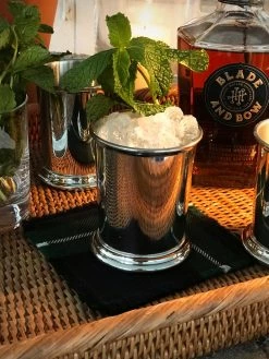 J. Earl & Sons Pewter Julep Cup - Engraved/ Plain Bar Tools