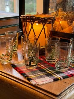 J. Earl & Sons Vintage Winter Woodland Toasting/ Shot Glasses - Set 8 Antique + Vintage