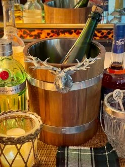 J. Earl & Sons Stag Wood + Pewter Ice Bucket