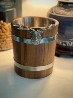 J. Earl & Sons Stag Wood + Pewter Ice Bucket