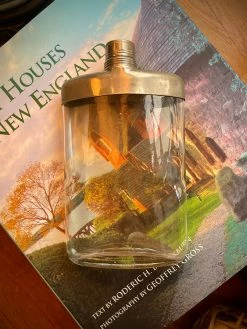 J. Earl & Sons Vintage Glass Flask With Silver Screw Cap