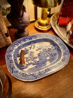 J. Earl & Sons Antique + Vintage Vintage Large Staffordshire Blue + White Tray