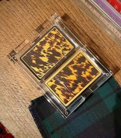 J. Earl & Sons Tortoise Playing Card In Lucite Holder Books + Candles + Playing Cards + Gift Cards