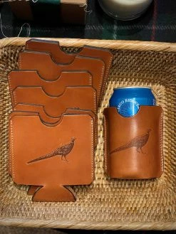 J. Earl & Sons Tailgate + Flasks + Merch Signature Harness Leather Koozie