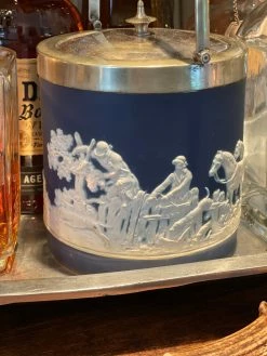 J. Earl & Sons Vintage Blue Hunting Scene Ice Bucket