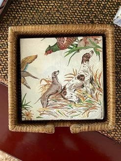 J. Earl & Sons Rattan Cocktail Napkin Box Set - Lodge Cocktail Napkins + Bar Towels + Coasters