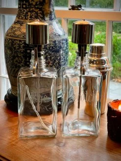 J. Earl & Sons Vintage Scotch + Rye Pump Decanters Antique + Vintage