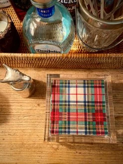 J. Earl & Sons Lucite Cocktail Napkin Box Set Cocktail Napkins + Bar Towels + Coasters